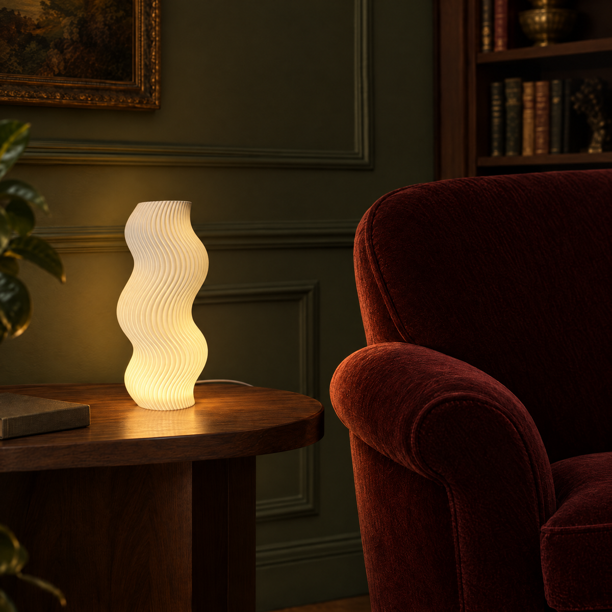 VOBBEL bordslampa i vitt – klassisk läshörna